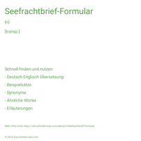 Seefrachtbrief-Formular