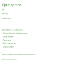 Spratzprobe