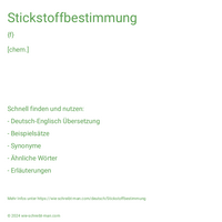 Stickstoffbestimmung