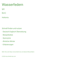 Wasserfedern