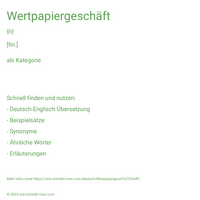 Wertpapiergeschäft