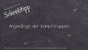 Wie schreibt man Angehörige der Kampftruppen? Bedeutung, Synonym, Antonym & Zitate.