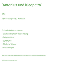 'Antonius und Kleopatra'