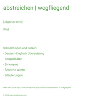 abstreichen | wegfliegend