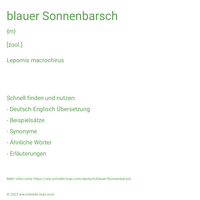 blauer Sonnenbarsch