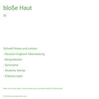 bloße Haut