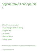 degenerative Tendopathie