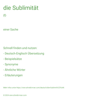 die Sublimität