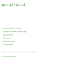 gepiept | piepst